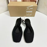 ZA Home 2025 Small Korean Version Of Hand-Woven Fishing Net Bag Head Sandals Women's Summer Flat Bottom Behind The Stumbling Cold Slippers HZ0115
