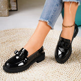 2025 New Patent Leather Bright Eso And Retro Lefu Shoes Large-Size Fashion Casual Single Shoes HZ0115