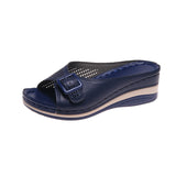 2025 Summer New Large-Size Slope And Slippers Women's Casual Fashion Thick Bottom Slope With A Word With Women's Slippers HZ0115