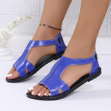 Flat-Soled Sandals Women 2025 Summer New Round Toe Side Empty Bag Behind The Back To Wear Large-Size Sandals HZ0115