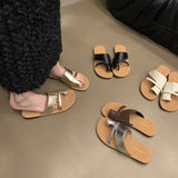 Korean Version Of Retro Toe Slippers Women Wear The 2025 New Niche Soft Bottom Beach Sandals HZ0115
