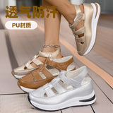 2025 New Women's Thick Soles High Sandals Large-Size Hollow Round Head In High Sports Sandals HZ0115