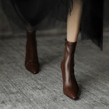 Net Red Thin Boots Pointed Short Boots Children 2025 Autumn Socks Boots In Tide Fine Heel High Heels Elastic Boots HZ0115