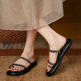 French Flat-Bottomed Small Fragrant Wind Cover Toy Cool Slippers Women 2025 New Summer Wear Soft Bottom Beach Sandals HZ0115