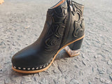 Large Size 2025 Embroidery Fashion Boots Lady Rivet Side Acrylic Crystal High And Short Boots HZ0115