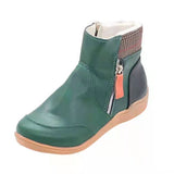 Large-Size Short-Box Martin Boots Women's Boots 2025 Autumn And Winter New Zipper Flat Bottom Recreational Snow Boots Cotton Boots Thick Bottom HZ0115