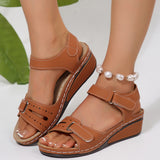 2025 Summer Women's Thick Bottom Heel Sandals Large Size Fish Mouth Wearing A Word Slope And Thick-Soled Sandals HZ0115