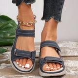 2025 New Summer Women's Shoes Large-Size Thick-Sed Casual Sandals With Magic Stickers Women's Shoes HZ0115