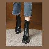 Sharp-Headed Short Boots Women This Year Popular New Thick And High-Heeling Small Man Height French Thin Boots Elastic Martin Boots HZ0115