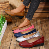 2025 Spring New Flat Sole Single Shoes Large Size Women's Lazy Shallow Soft Bean Bean Shoes HZ0115