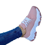 2025 New Thick-Soled Lace Sports Casual Shoes Women's Large Size Low-Top Single Shoes Women's Casual Shoes HZ0115