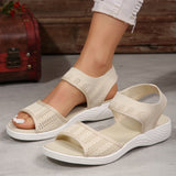 2025 New Summer Women's Shoes Large Thick Sole With Sandals Casual Fashion Flying Surface Sandals HZ0115