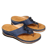 2025 New Summer Flower Women Sandals Car Sewing Beach Shoes Large Size Word And Comfortable Sandals Women HZ0115