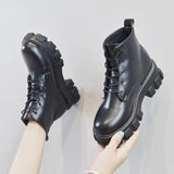 Martin Boots Women's New Mid-Autumn 2025 New Thick Bottom British Wind Students With Thick-Bottomed Short Boots In Front Of The Line HZ0115