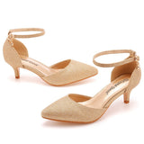 5 Cm Large Hollow Sandals Low Heel Pointy Shoes White Pointed Wedding Shoes Women Wedding Photography Women Sandals HZ0115