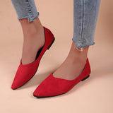 2025 New Flat-Soled Single Shoes Women's Shoes Large-Size Bean Shoes Light-Mouthed Sharp Casual Light Single Shoes HZ0115