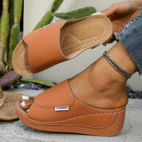 Large-Size Thick-Bottomed Slippers Women's 2025 New Summer Simple Fashion Fish Mouth Slope And Slippers Women's Shoes HZ0115