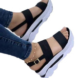 Summer New Word With Thick Bottom Slope And Ladies Sandals Casual Buckle High HZ0115