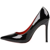 High-Heeled Shoes On The Bed Of Ultra-High Women's Fine Heel 2025 Spring And Autumn New Black Red 10 Cm Large-Size Tip Single Shoes HZ0115
