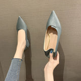 Spring 2025 New Sharp Head Soft And Comfortable Simple Simple Pure Color Fashion Single Shoes Women HZ0115