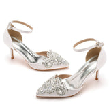 7 Cm Fine Heel Large-Size Sandals Banquet Women's Shoes Water Drill Tips High Heel Sandals And Sandals Dress Dress Long Skirts HZ0115