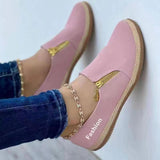 New Single-Shoe Women's Light Mouth Casual Solid Color Side Zipper Loose Bottom Rope Large Women's Single Shoes HZ0115