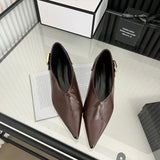 French Pointed Cat Heel Single Shoes Women 2025 Spring New High-Heeled Fine Heel Shoes Work Shoes HZ0115