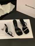 Small High-Level Transparent With A Word Slippers Women's Shoes Wearing 2025 Summer Water Drill Cool Drag High Heel Sandals HZ0115