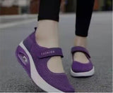 Large-Size Single-Shoe Women 2025 New Air Cushion Low-Top Magic Sticker Light Single-Shoe Solid-Color Mesh Women's Shoes HZ0115