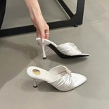 Light Familiar With The Wind High-Slender Slippers Women Summer Wear 2025 New Pointed Thin And Exposed Toe Sexy Cold Slippers HZ0115