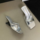 New Chinese Style Exotic Slope And Exposed Cool Slippers Women's Summer Niche Design Head High And Word Slippers HZ0115