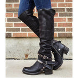 Xiyin New Belt Buckle Boots Women Boots Coarse And Medium Size 40-43 HZ0115