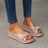 2025 Summer New Large-Size Slope And Slippers Women's Casual Fashion Thick Bottom Slope With A Word With Women's Slippers HZ0115