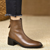 British Style Retro Coarse And Short Boots Women 2025 Autumn And Winter New Single Boots Round Head Comfortable Commuting Fashion Short Boots HZ0115