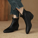 Ju Soft British Style Retro Slope And Short Boots Women 2025 New Autumn And Winter Plus Velvet After Zippered Chelsea Boots HZ0115