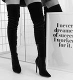 Women's Boots 2025 New Over Knee Boots Sharp Head High And Grind High-Heelled Boots HZ0115