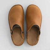 Men's Thick-Bottomed Back Empty Sandals Shallow Mouth Round Head Casual Large-Size Men's Sandals Slippers HZ0115