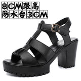High-Heeled T-T-Slace Sandals Waterproof Table Thick Soles 41-43 Yards Cheongsam Runway Shoes Large-Size Coarse Heel Waterproof Table Women's Shoes HZ0115