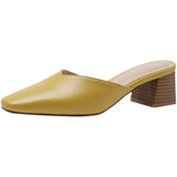 Vintage Coarse Half-Slippers Women's Summer New With A Catch-Up Cool Slippers Without Heel Muller Shoes Outside Wear HZ0115