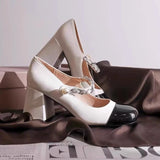 Vintage Mary Treasure Shoes In The Spring Of 2025 New Small Fragrant French Leather Shoes Women's Coarse Heels Women's Single Shoes HZ0115
