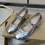 Increase The Thin Silver Coarse Heel Mary Jane Single Shoes Women's Net Red Explosion In The Spring And Autumn Do Not Tired Of The Beautiful Heel Women's Shoes HZ0115
