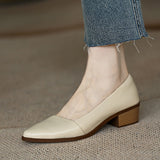Sharp Single-Shoe Women 2025 New Thick-Heeled French Light Mouth Heeled Women's High Heels HZ0115