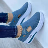 2025 New Large-Size Casual Single-Shoe Women Fly Weave Slope And Magic Sticker Mesh Shoes HZ0115
