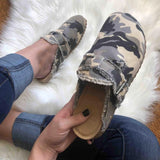 Large-Size Single-Shoe Women 2025 Spring And Autumn New Leopard Half-Shoe Single Shoes Lazy Shoes Bean Shoes HZ0115