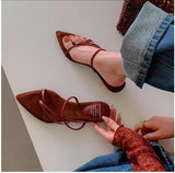 Old Morning Feeling Two Wear!Retro Velvet Face Tip Chuckle One Word With Slopes And Sandals Women Summer Dew Toe Cool Drag HZ0115