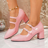 Large-Size Retro Mary Jane Women's Shoes 2025 Autumn New French Heel Red Single-Shoe Women's Thick Heels HZ0115