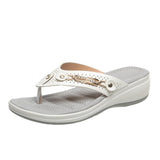 2025 Flip-Flop Metal Buckle Beach Sandals Women's Slope And Leisure Women's Cool Slippers Non-Slip Round Head New HZ0115