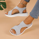 Large-Size Sandals Women 2025 Summer New Thick Bottom Slope With Fish Mouth Net Breathable Lady Wearing Sandals HZ0115