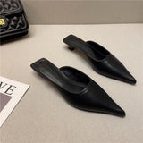 2025 Spring New Temperament Shows Thin Pointed Cat And Baotou Cool Slippers Women Wear Soft Skin And Muller Half Slippers HZ0115