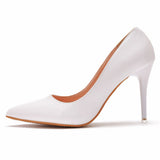 9 Cm Sexy Pointed High Heel Single Shoes Women Fine Heel Shoes Pointed Shoes Fashion Commuting White Large Size Shoes HZ0115